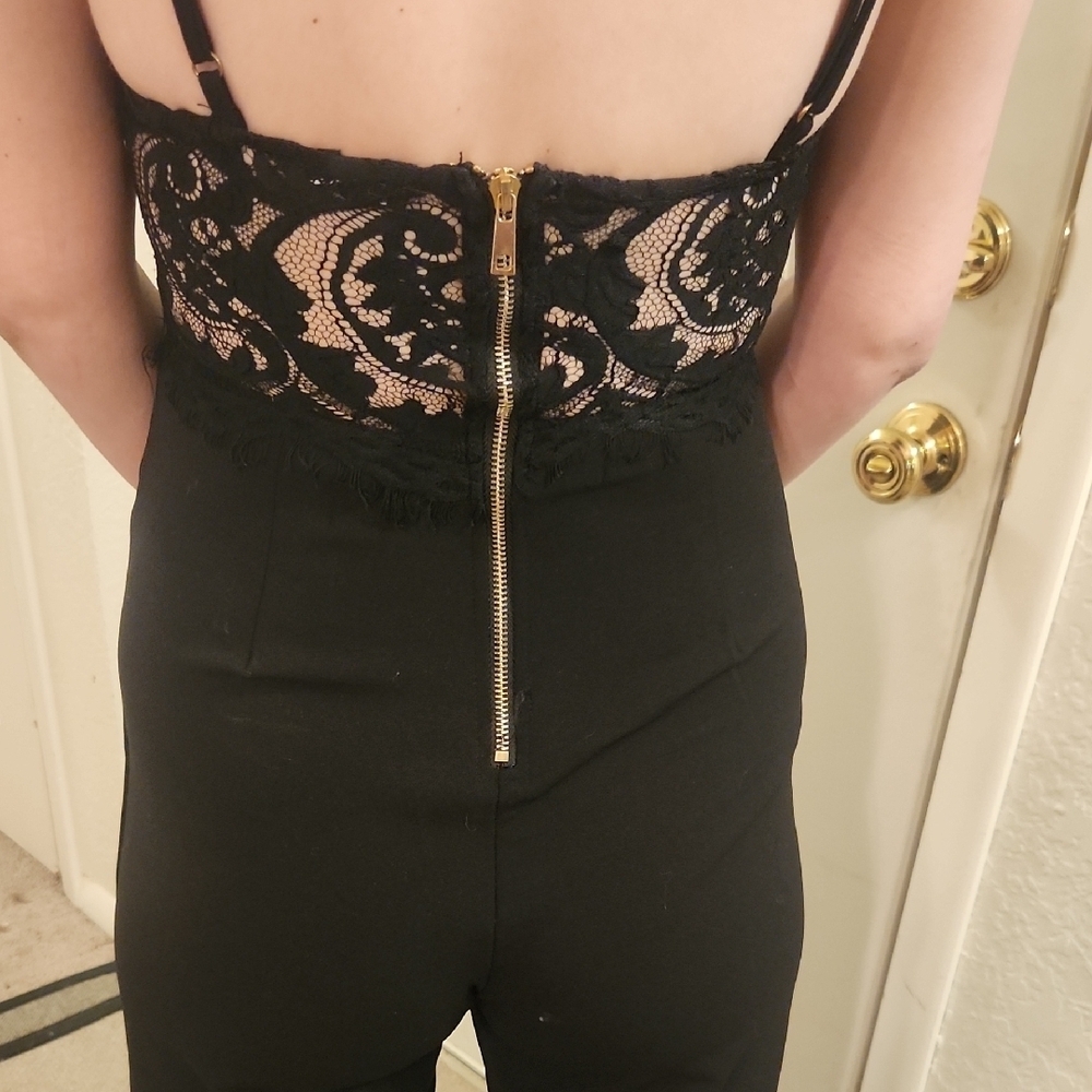 Chic Black Lace Jumpsuit - Picture 4 of 7
